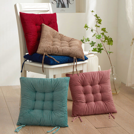 KTX-350995 Solid Color Corn Cushion for Office Desk and Chair - Modern Corduroy, 40x40x7cm