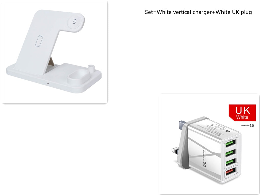 KTX-351251 4-in-1 Wireless Charging Station with Adjustable Design for Mobile Phones, Apple Watch, AirPods, and Apple Pencil - Qi-Certified Fast Charging