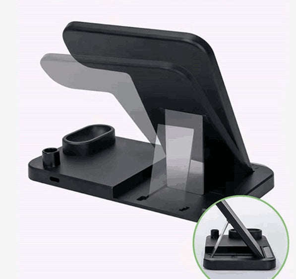 KTX-351251 4-in-1 Wireless Charging Station with Adjustable Design for Mobile Phones, Apple Watch, AirPods, and Apple Pencil - Qi-Certified Fast Charging