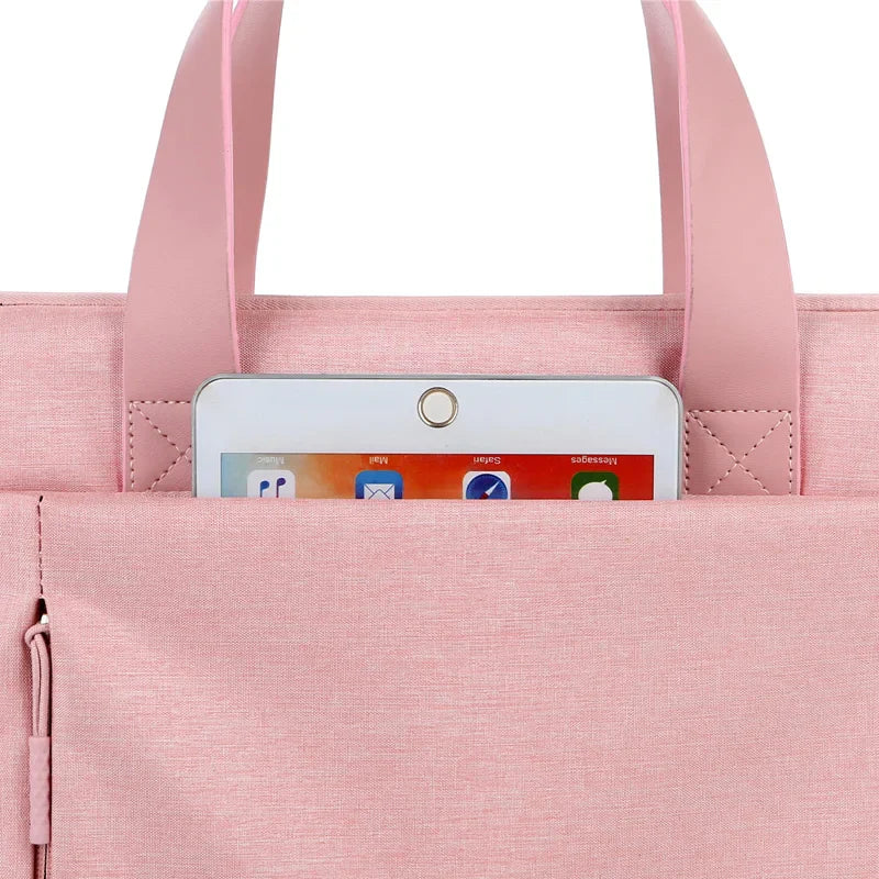 KTX-351891 Ultrathin Portable Waterproof Pink Laptop Messenger Bag for 15 Inch Laptops