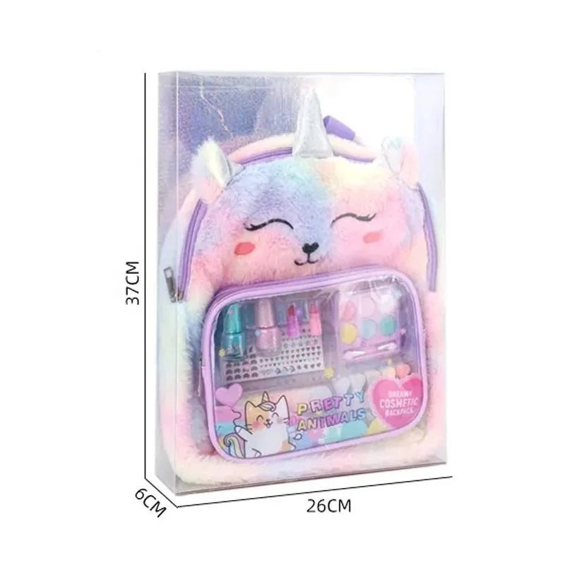 KTX-352019 Kids Non-Toxic Makeup Kit with Washable Nail Accessories and Backpack Bag
