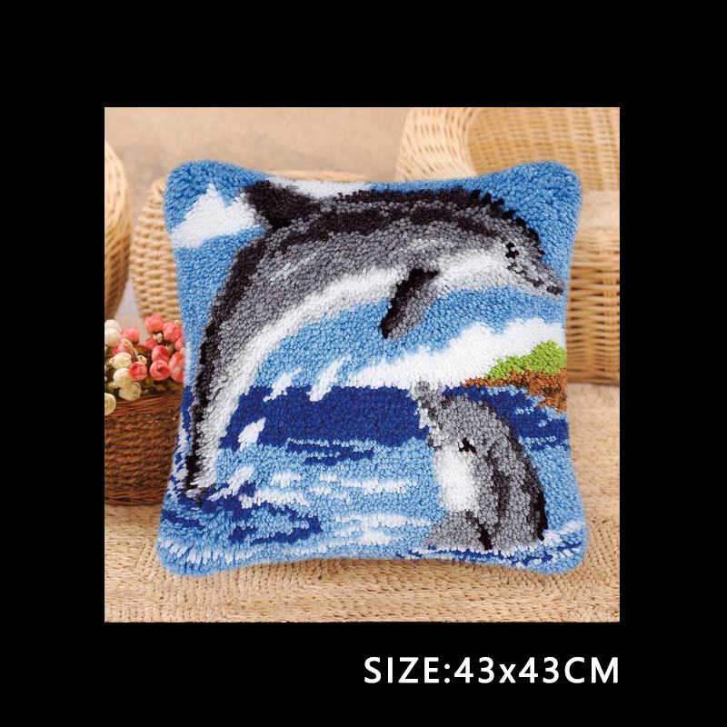 KTX-352147 Handmade Cartoon Wool Embroidered Pillow Cover DIY Material Kit