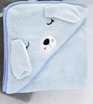 KTX-352915 Cozy Coral Fleece Children’s Hoodie Bath Towel - Panda, Elephant, Koala, Long Ear Dog