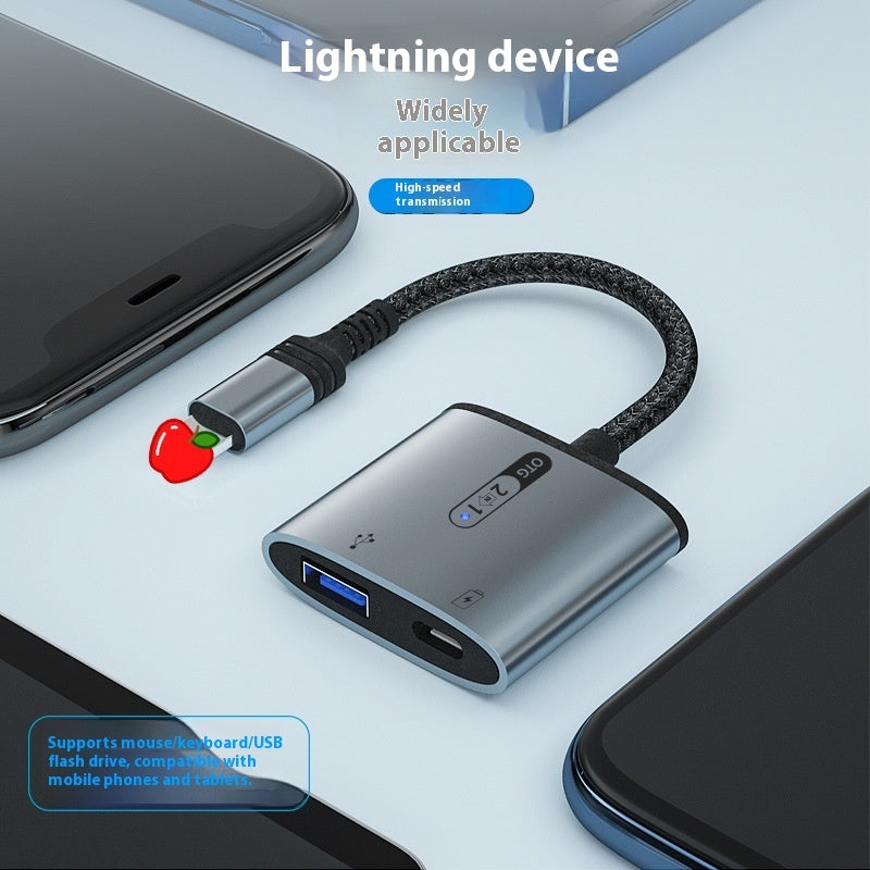 KTX-353043 Lightning to USB Charging Adapter Cable for Compatible Devices with Braided Armor Wire