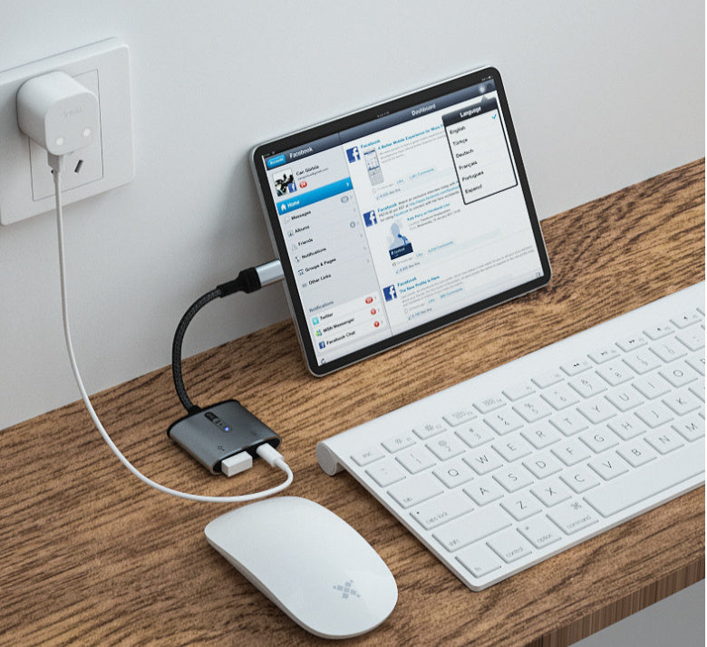 KTX-353043 Lightning to USB Charging Adapter Cable for Compatible Devices with Braided Armor Wire