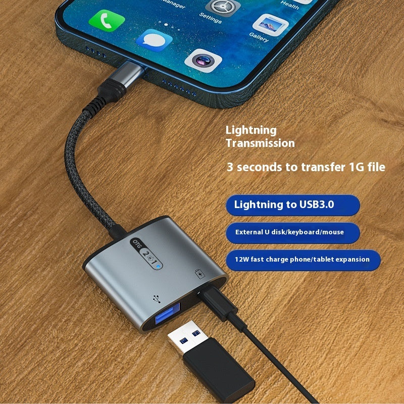 KTX-353043 Lightning to USB Charging Adapter Cable for Compatible Devices with Braided Armor Wire