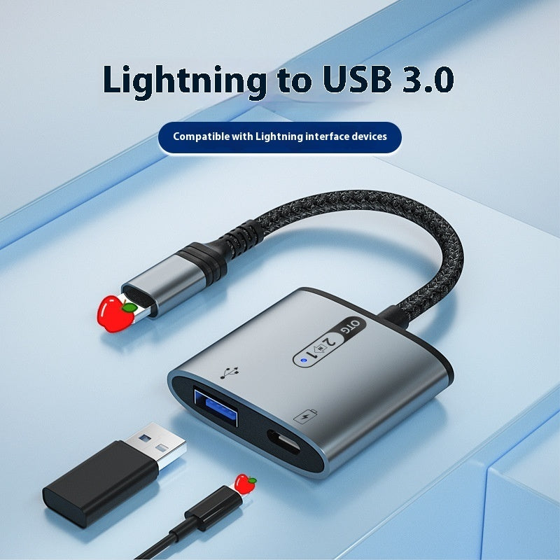 KTX-353043 Lightning to USB Charging Adapter Cable for Compatible Devices with Braided Armor Wire