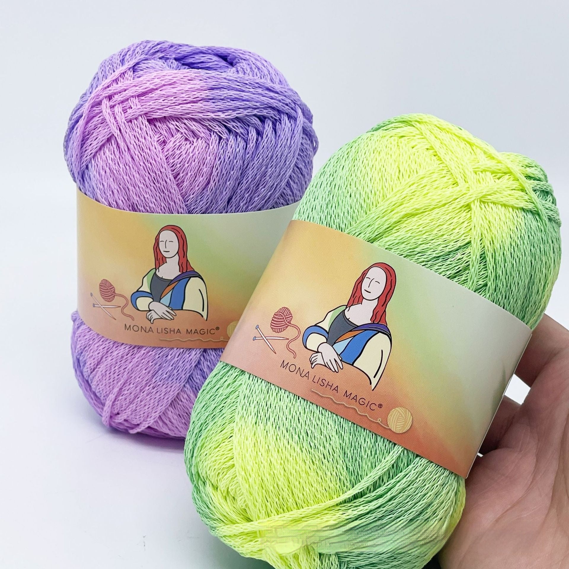 KTX-353171 Cotton Yarn Ball for DIY Weaving - Handmade Temperature Change Wool in Green