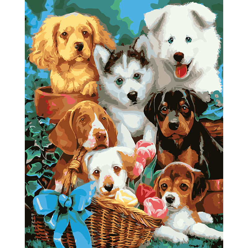 KTX-354323 Hand-Painted Animal Landscape DIY Oil Painting Kit - 40X50CM Canvas with Paints and Brushes