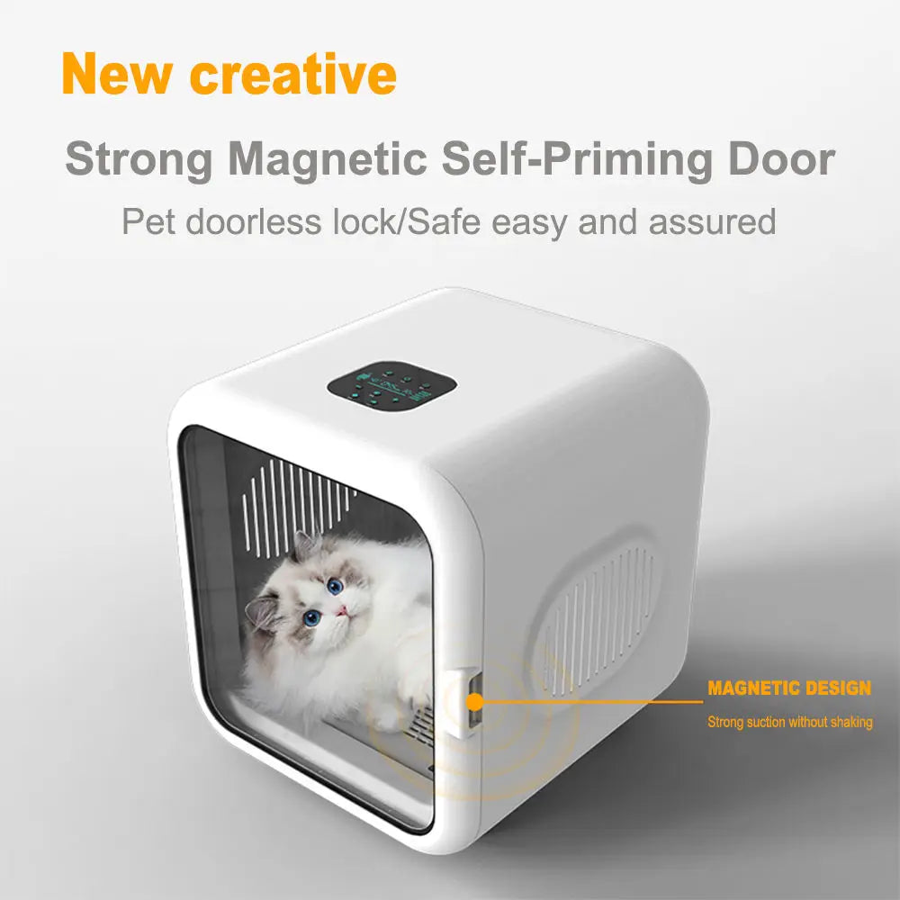 KTX-354899 Automatic Pet Hair Dryer Box for Quick Drying Dogs and Cats - Compact Design, Battery Powered
