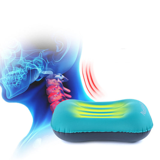 KTX-355475 Portable Inflatable Travel Pillow - TPU Polyester Fiber, Compact Folding Size, Multiple Colors Available