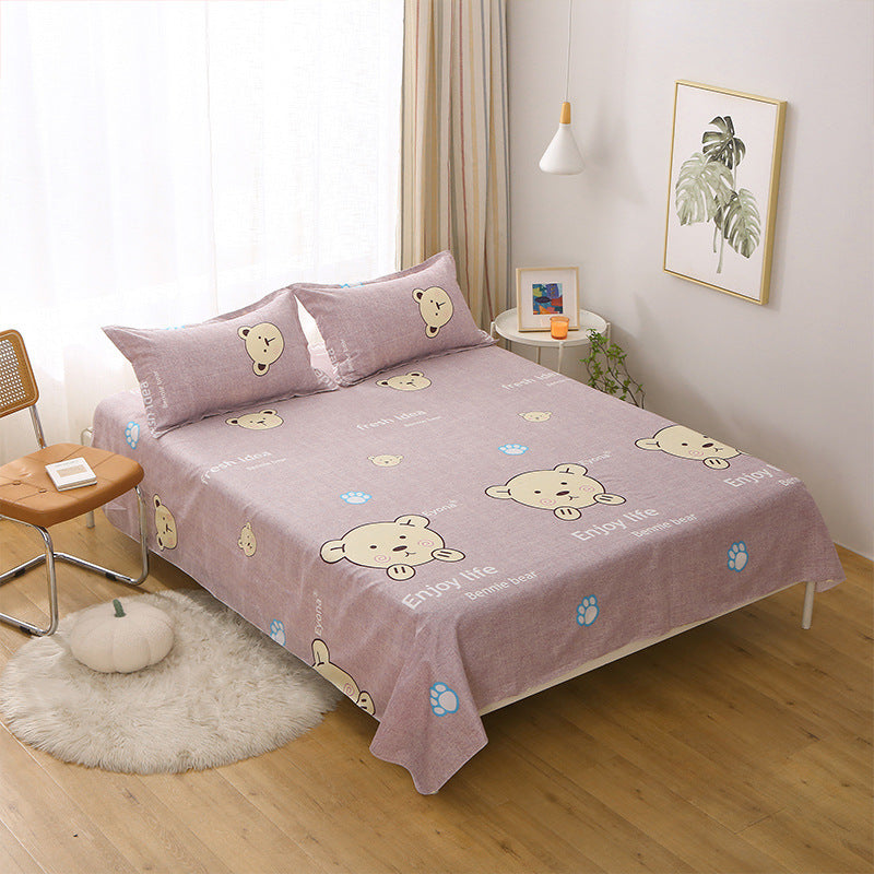 KTX-355603 Cartoon-Themed Bed Sheets with Pillowcases - Multiple Designs and Sizes Available