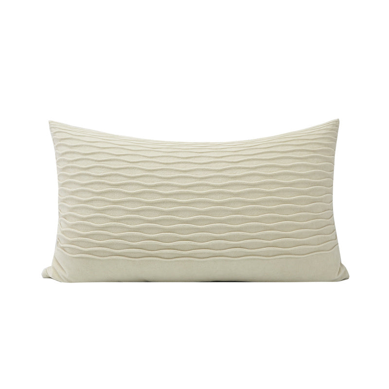KTX-356627 Beige Wave Pattern Nordic Minimalist Throw Pillow - 35x55cm & 30x50cm Options