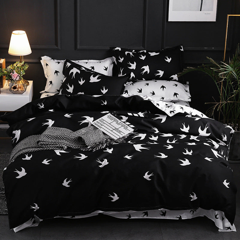 KTX-357267 Four-Piece Personalized Fashion Bedding Set with Geometric Pattern in Various Sizes