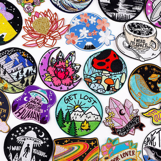 KTX-357779 Embroidered Thermo Adhesive Patches for Clothing and Home Textiles