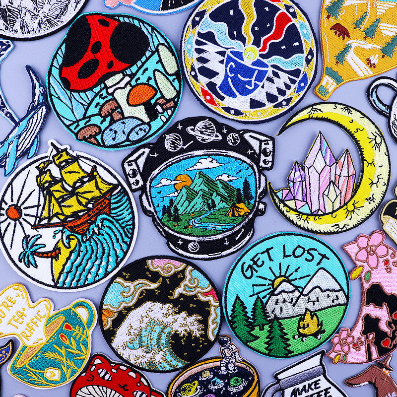 KTX-357779 Embroidered Thermo Adhesive Patches for Clothing and Home Textiles