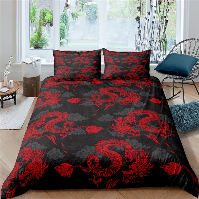 KTX-358099 3D Animal Digital Printed Bedding Set - Floral Design, Multiple Sizes Available