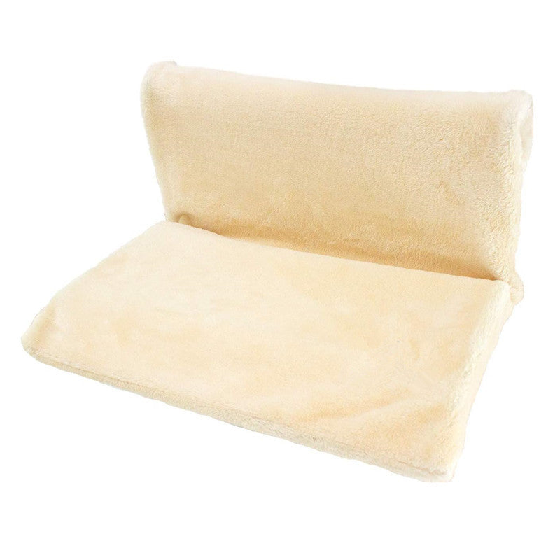 KTX-358227 L-shaped Plush Cat Hammock Nest in Lamb and Rabbit Fur Options