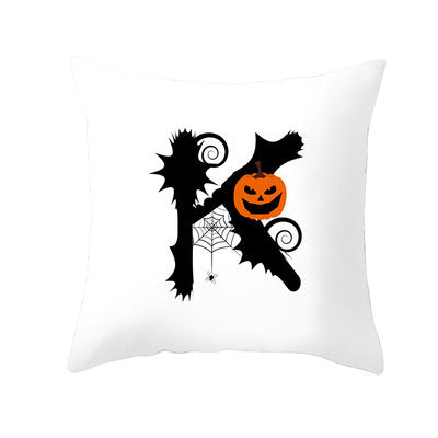 KTX-358483 Halloween Pumpkin Cartoon Peach Skin Pillowcase for Home and Office Décor, 45x45cm