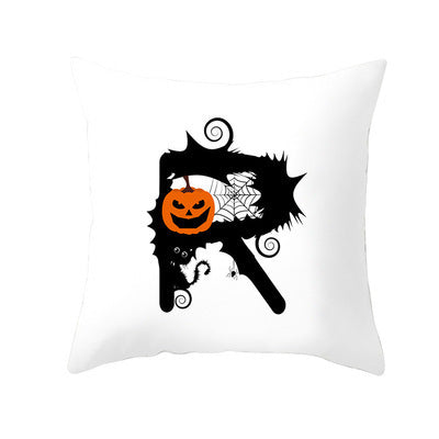 KTX-358483 Halloween Pumpkin Cartoon Peach Skin Pillowcase for Home and Office Décor, 45x45cm