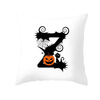 KTX-358483 Halloween Pumpkin Cartoon Peach Skin Pillowcase for Home and Office Décor, 45x45cm