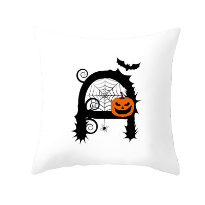 KTX-358483 Halloween Pumpkin Cartoon Peach Skin Pillowcase for Home and Office Décor, 45x45cm