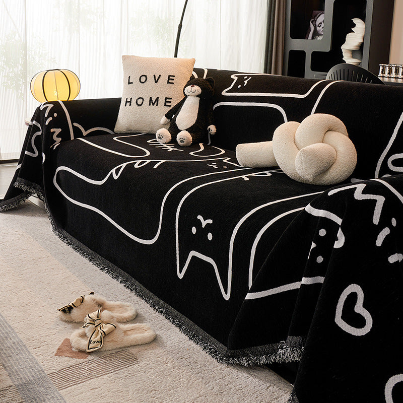 KTX-358995 Full Coverage Anti-Scratching Sofa Cover in Stripes and Cartoon Designs