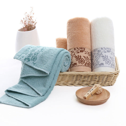 KTX-359827 Wisteria Flower Cotton 32 Ply Jacquard Absorbent Towel 34x73 cm