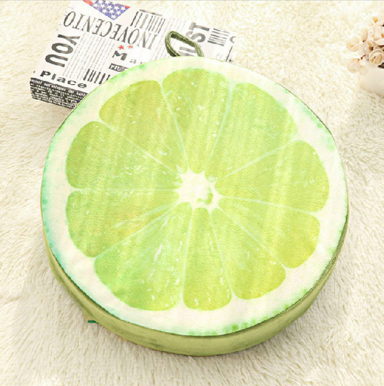 KTX-360147 3D Fruit-Patterned Memory Foam Cushion Pillow - Removable and Washable Tatami Style