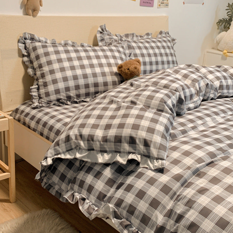 KTX-360403 Three-Piece Princess Heart Floral Bed Sheet Set for 1.2m to 2.0m Beds