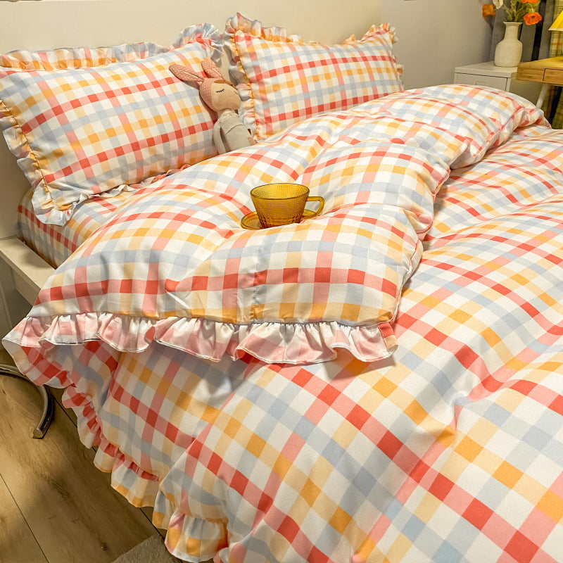 KTX-360403 Three-Piece Princess Heart Floral Bed Sheet Set for 1.2m to 2.0m Beds