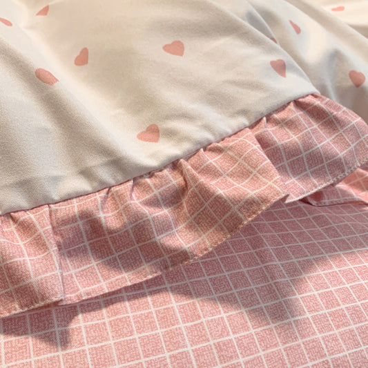 KTX-360403 Three-Piece Princess Heart Floral Bed Sheet Set for 1.2m to 2.0m Beds