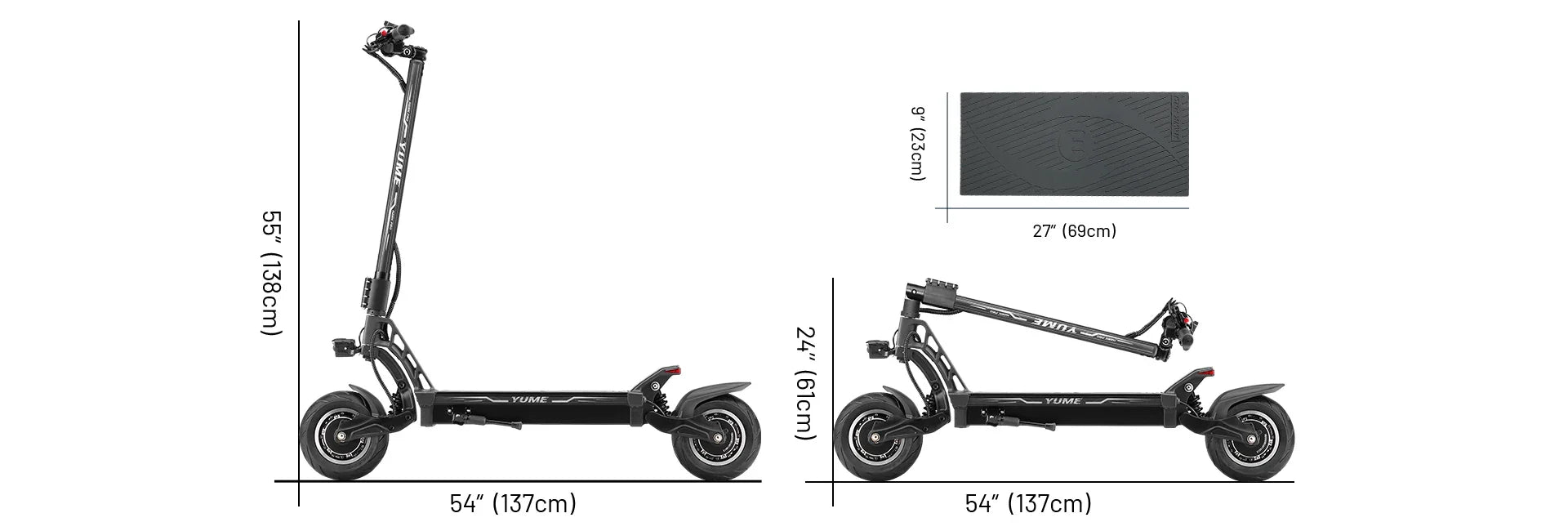KTX-360595 YUME HAWK Pro 60V Electric Scooter with 11-Inch Tires, 250W Motor, 96 km Range, and Foldable Design