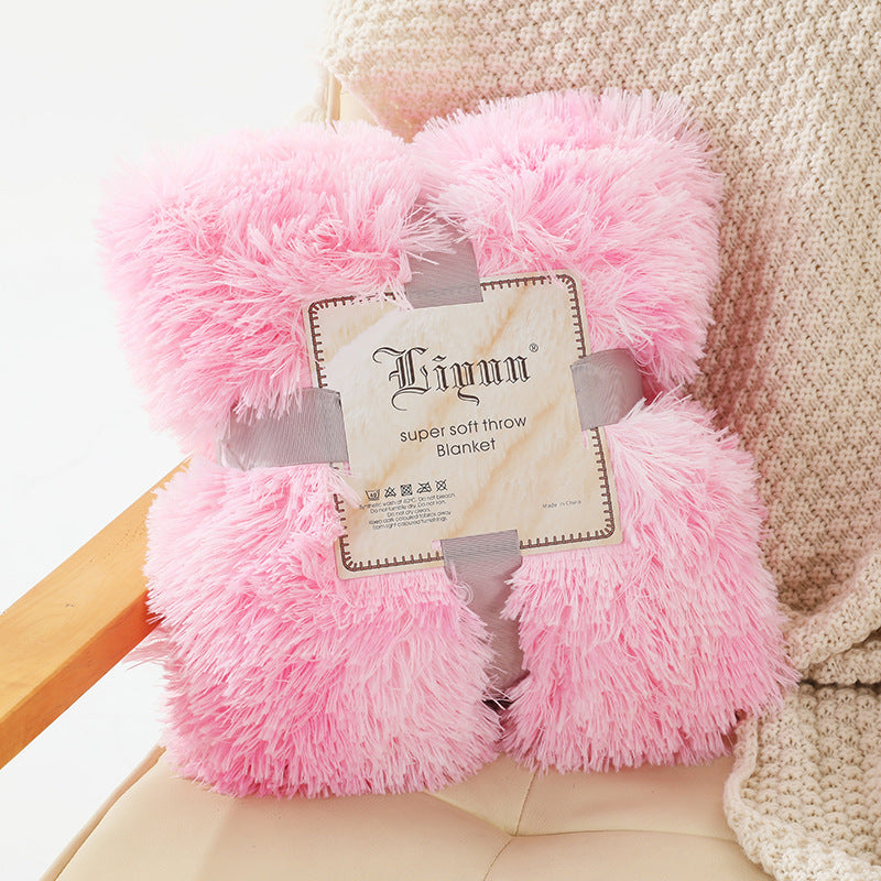 KTX-360723 Double-Layer Tie Dye Plush Blanket for Sofa – Cozy Polyester Cover 130x160cm & 160x200cm