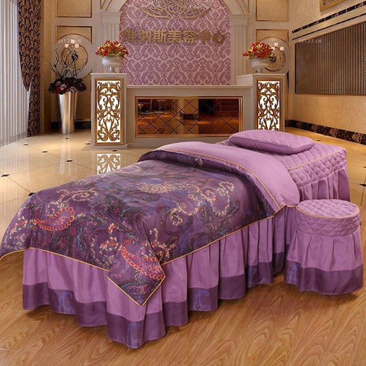 KTX-361171 Cotton Beauty Bed Cover for Salon - Casual Twill Design, 180x230cm