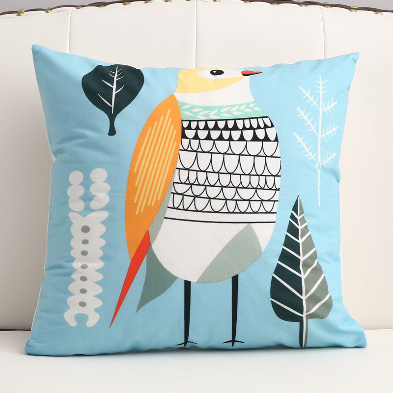 KTX-361299 Cartoon Short Plush Pillow for Home and Outdoor Decoration