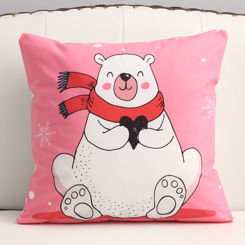 KTX-361299 Cartoon Short Plush Pillow for Home and Outdoor Decoration