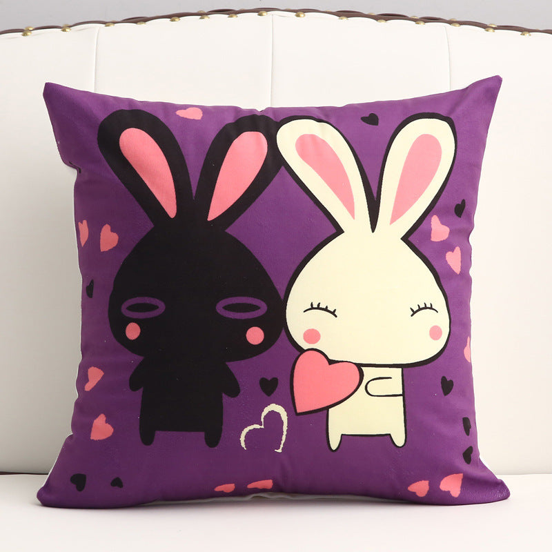 KTX-361299 Cartoon Short Plush Pillow for Home and Outdoor Decoration