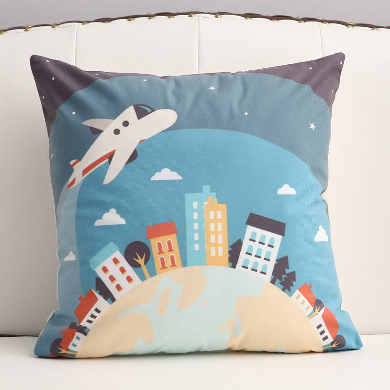 KTX-361299 Cartoon Short Plush Pillow for Home and Outdoor Decoration