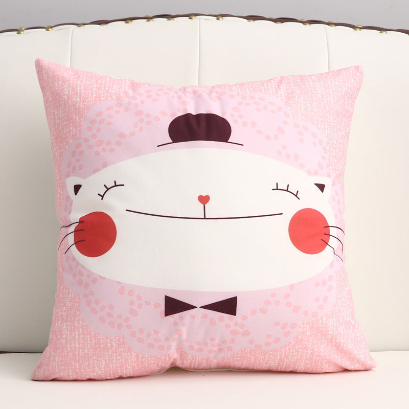 KTX-361299 Cartoon Short Plush Pillow for Home and Outdoor Decoration