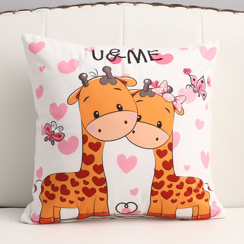 KTX-361299 Cartoon Short Plush Pillow for Home and Outdoor Decoration
