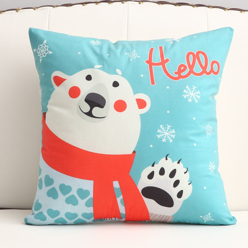 KTX-361299 Cartoon Short Plush Pillow for Home and Outdoor Decoration