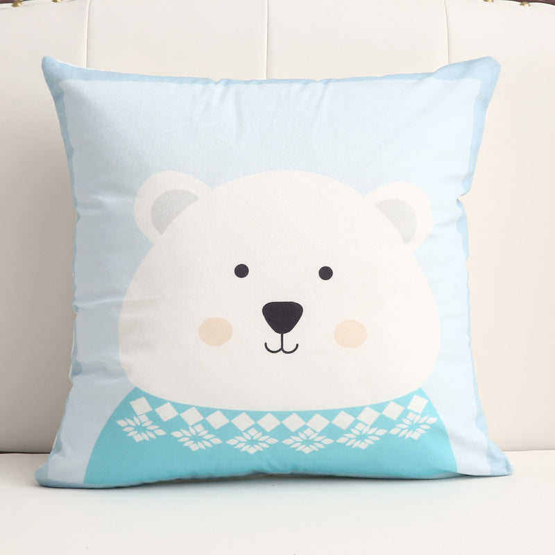 KTX-361299 Cartoon Short Plush Pillow for Home and Outdoor Decoration