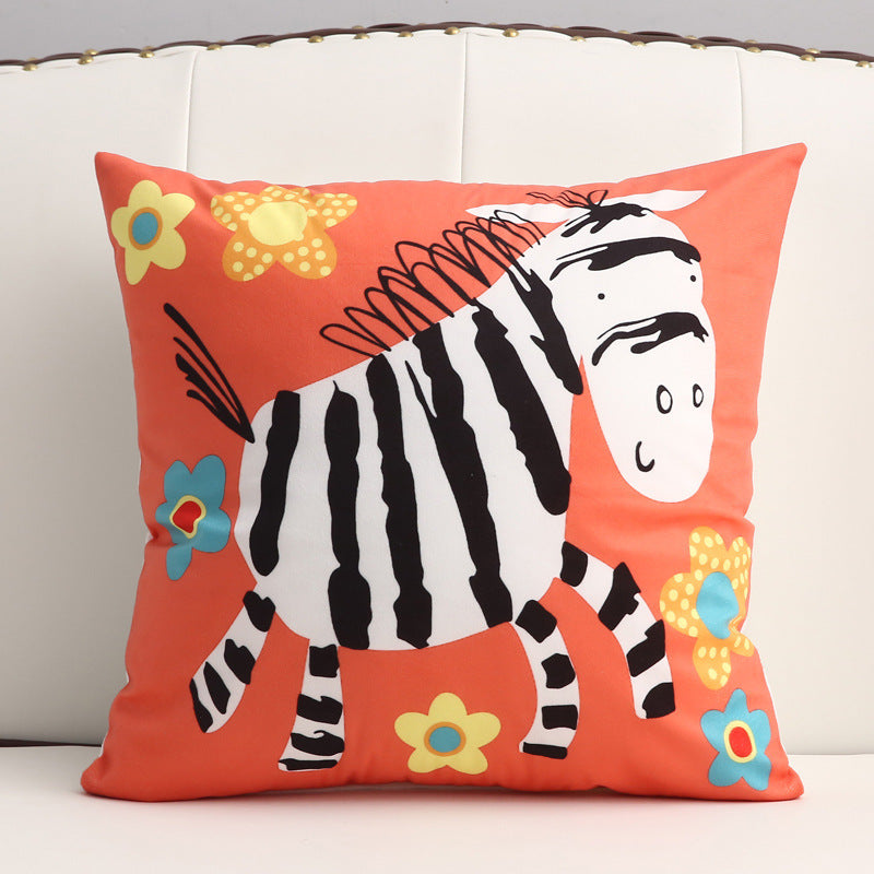 KTX-361299 Cartoon Short Plush Pillow for Home and Outdoor Decoration