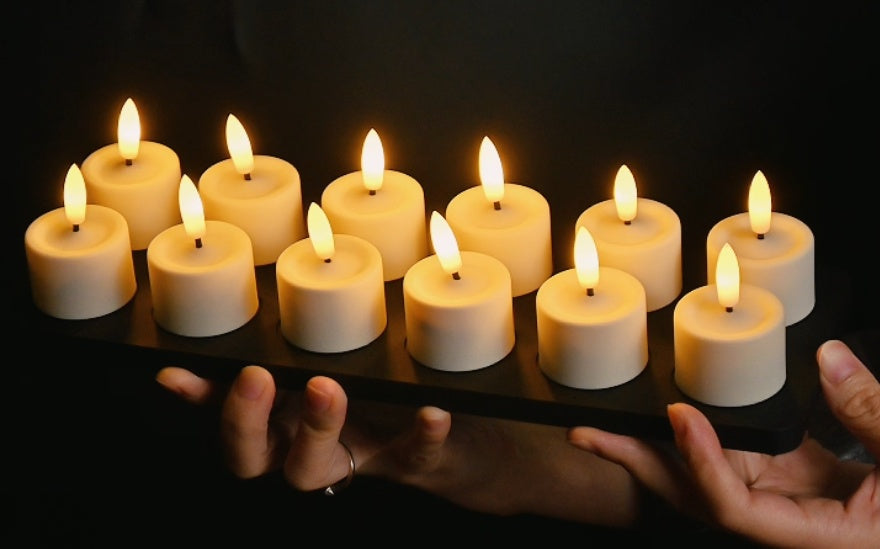 KTX-361363 Ivory Rechargeable LED Tealight Candles - D3.9 X H5cm