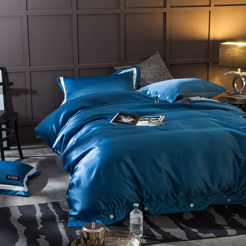 KTX-362387 Cotton Four-Piece Bedding Set with Soft Silk-Like Finish for 1.5m, 1.8m, and 2.0m Beds