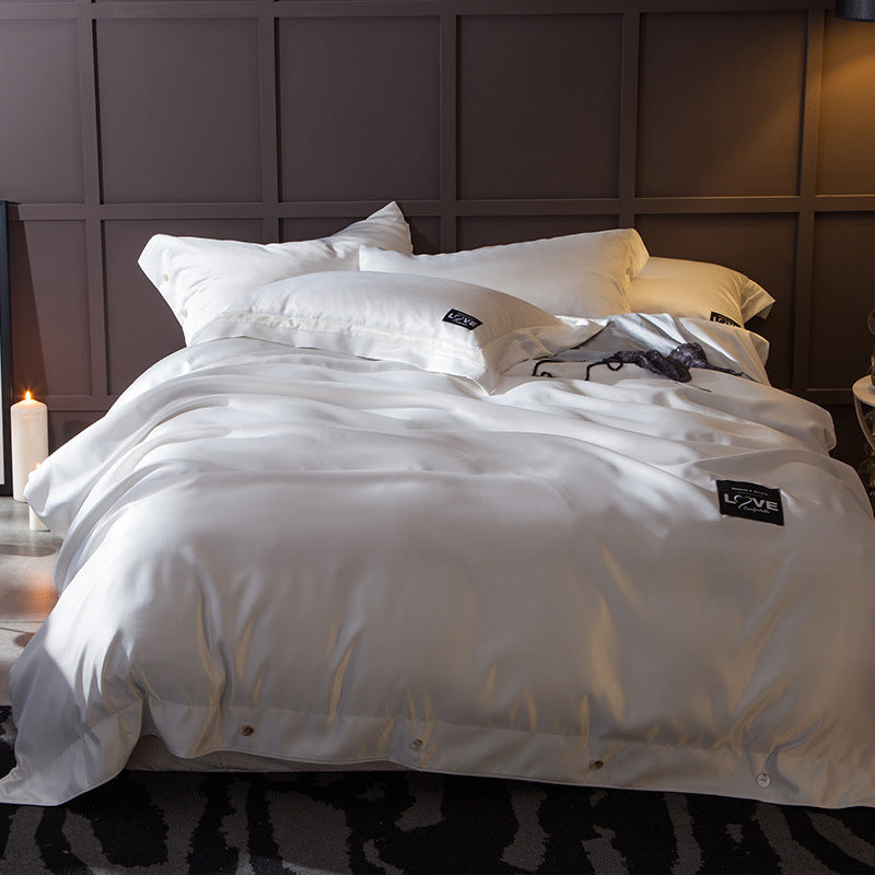 KTX-362387 Cotton Four-Piece Bedding Set with Soft Silk-Like Finish for 1.5m, 1.8m, and 2.0m Beds