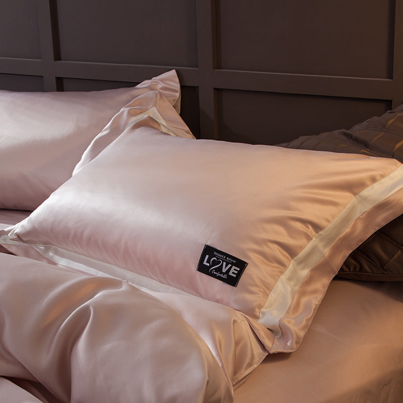 KTX-362387 Cotton Four-Piece Bedding Set with Soft Silk-Like Finish for 1.5m, 1.8m, and 2.0m Beds