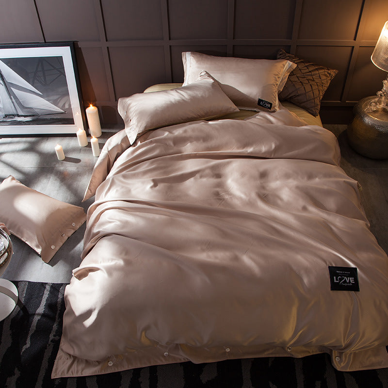 KTX-362387 Cotton Four-Piece Bedding Set with Soft Silk-Like Finish for 1.5m, 1.8m, and 2.0m Beds