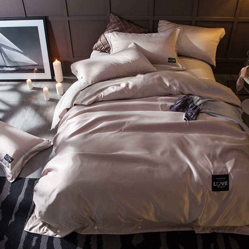 KTX-362387 Cotton Four-Piece Bedding Set with Soft Silk-Like Finish for 1.5m, 1.8m, and 2.0m Beds